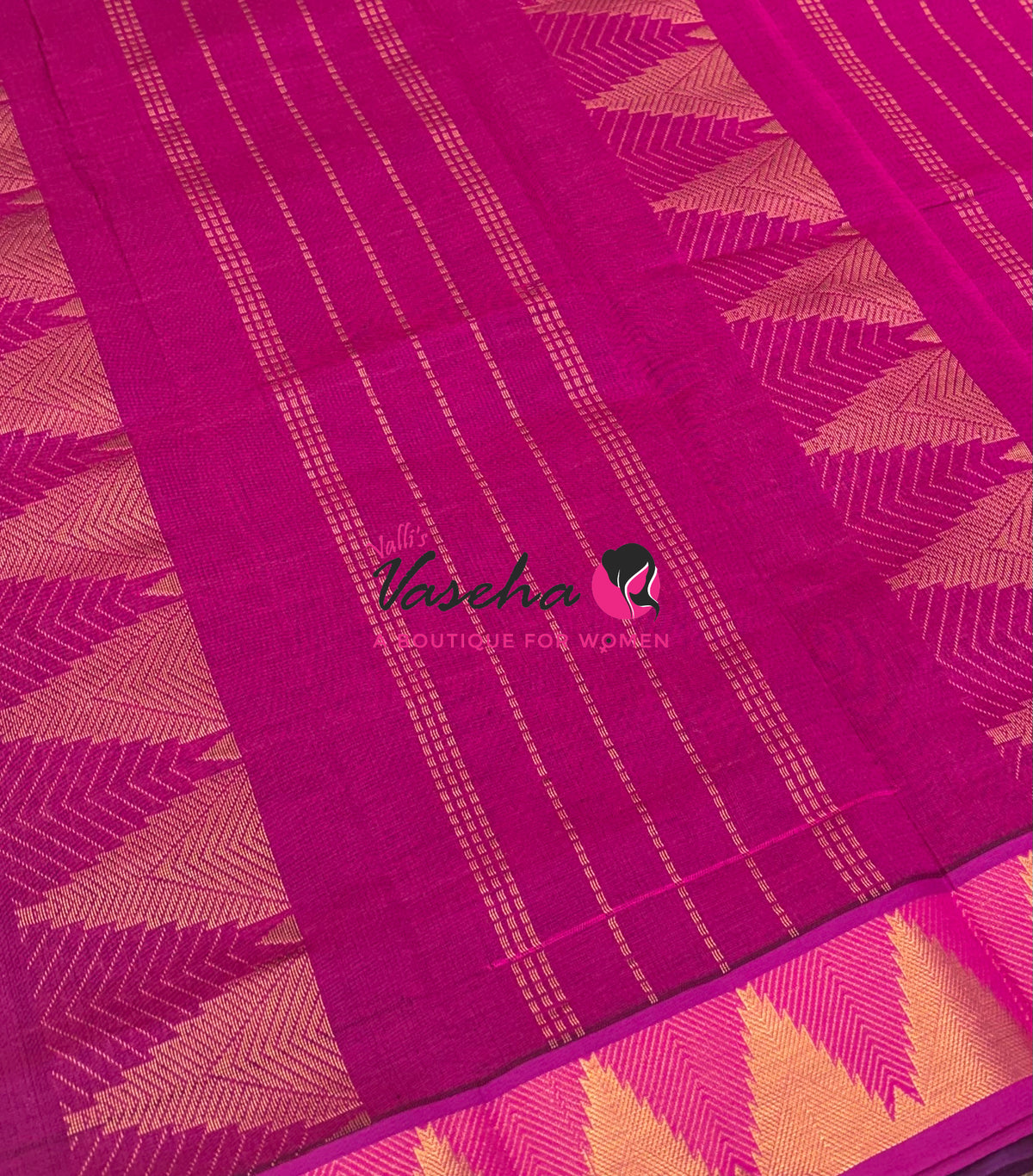 Semi Silk Cotton Saree - Checked Pattern with Butta  - VVSSC013