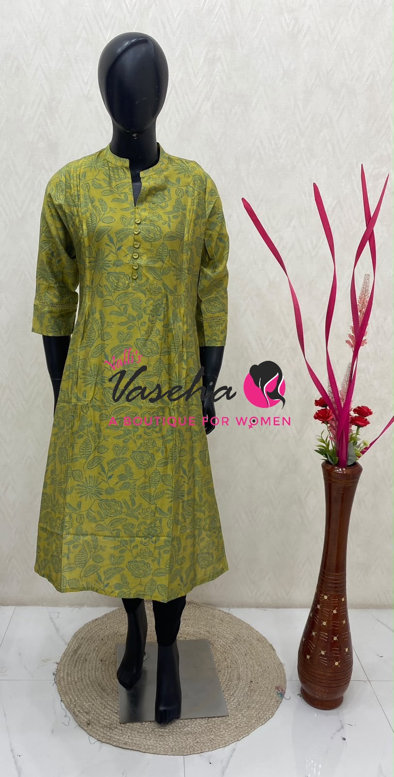 Ready Made - Nye Viscose Silk  - Straight Cut Kurti - VVRK010