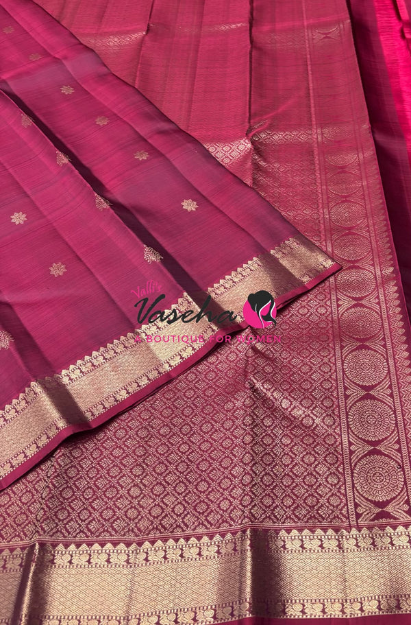 Pure Kanchipuram Silk Saree - Wine Shade  - VVPS022