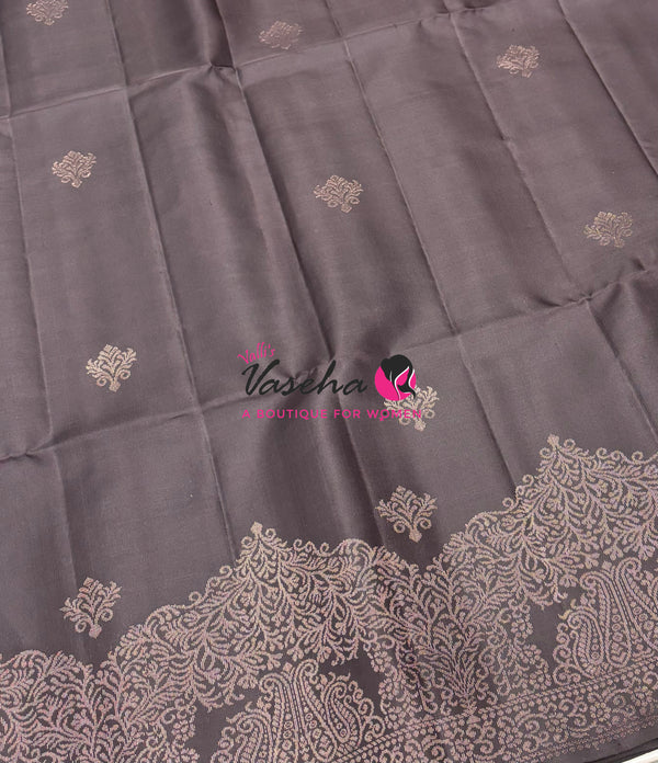 Pure Soft Silk Saree  - Dark Brown Shade - VVPSS130