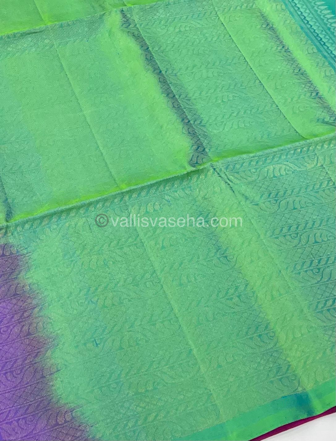 Pure Soft Silk Saree - Vaira Voosi design - Pink With Teal Green Combo - VVPSS016