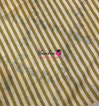 Linen Tissue Saree -  Light & Dark Combo - Yellow Shade - VVLTS008