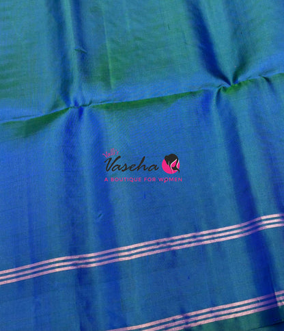 Pure Soft Silk Saree  - Peacock Blue Shade - VVPSS134