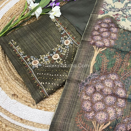Tissue Linen Salwar Material  | VVUSM007