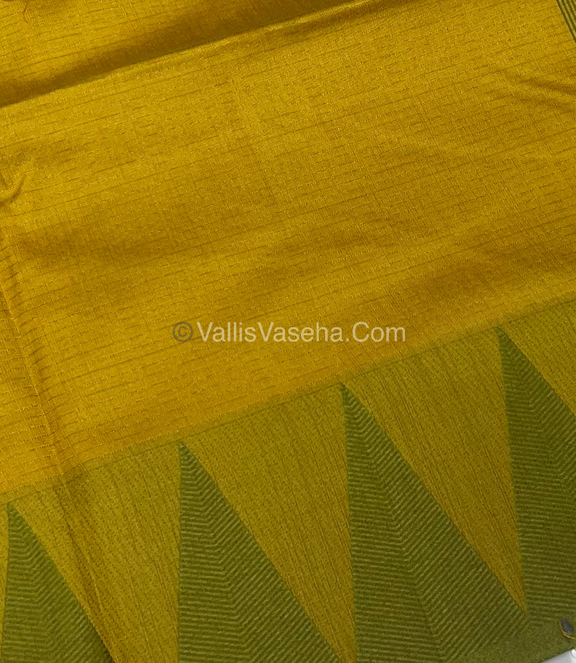 Semi Raw Silk - Yellow With Green Shade - VVRS006