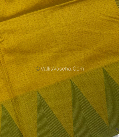 Semi Raw Silk - Yellow With Green Shade - VVRS006