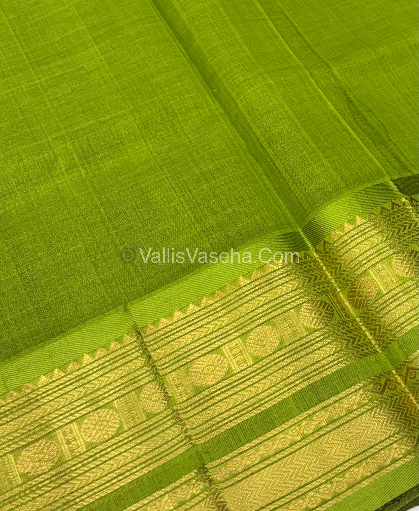Pure Silk Cotton Saree | Brown With Green Shade |Lakshadeepam Design VVPLD002