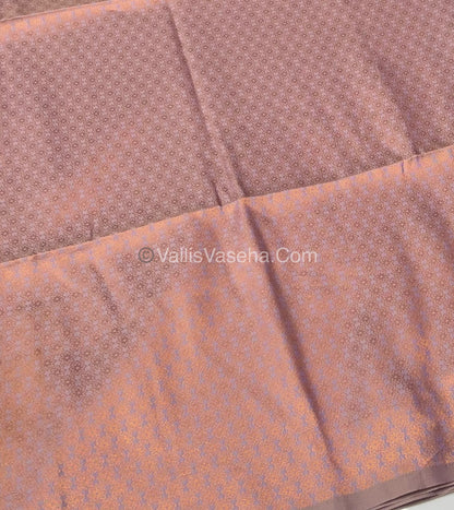 Semi Soft Silk - Border Butta  - Lavender Cream Shade -VVSSS010