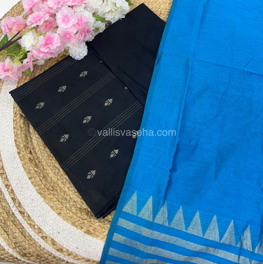 Salwar Material - Pure Cotton - Jacquard Design Set  With Raw silk Dupatta- VVJSM002