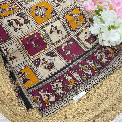 Pure Kalamkari Cotton Saree - VVPKC002