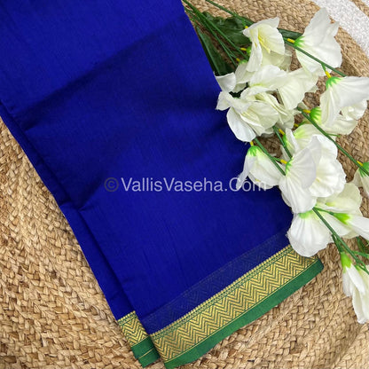 Fancy Mixed Cotton - Royal Blue With Green Shade - VVFMC005