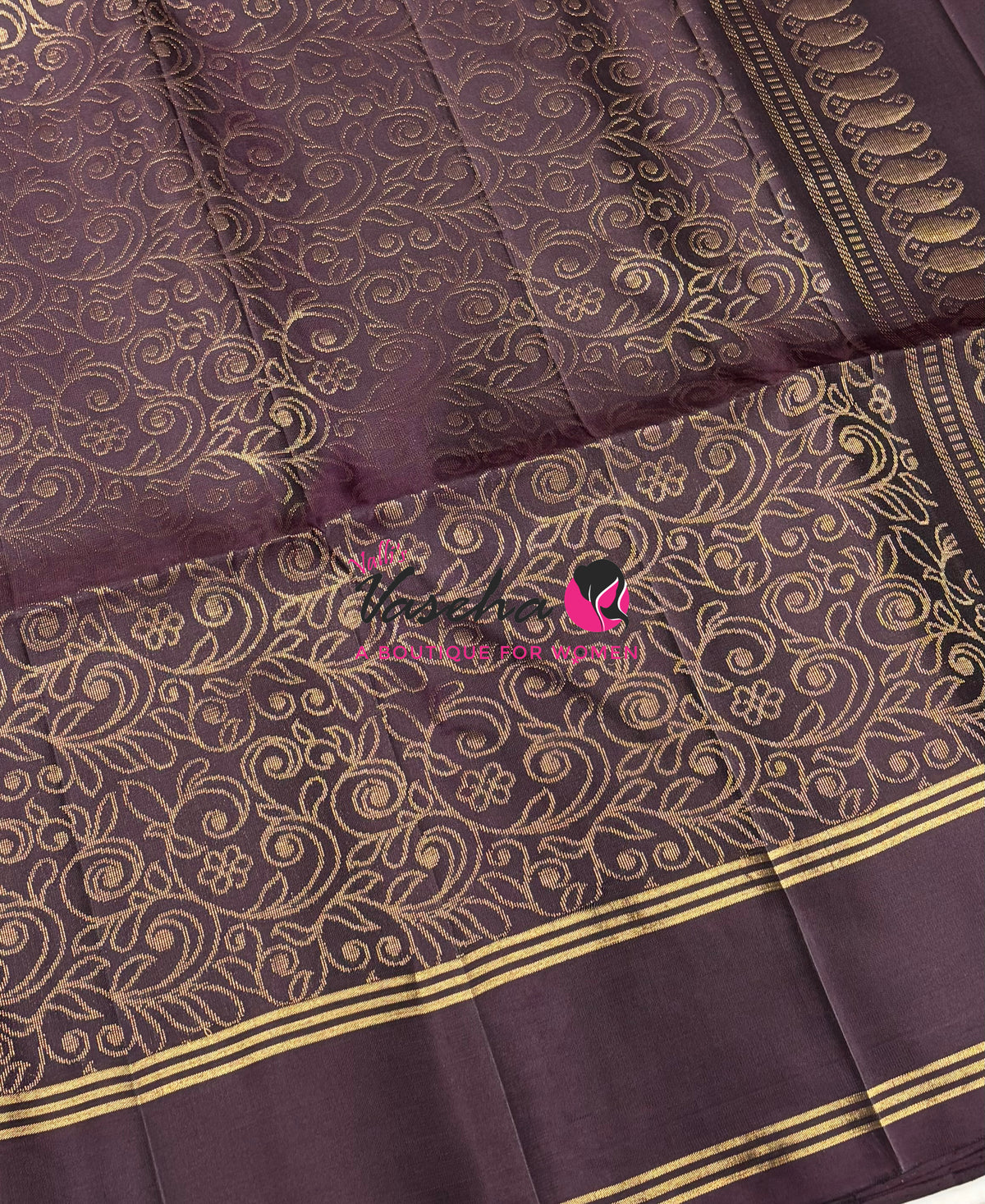 Pure Soft Silk Saree  - Grey & Wine Brown Combo - VVPSS137