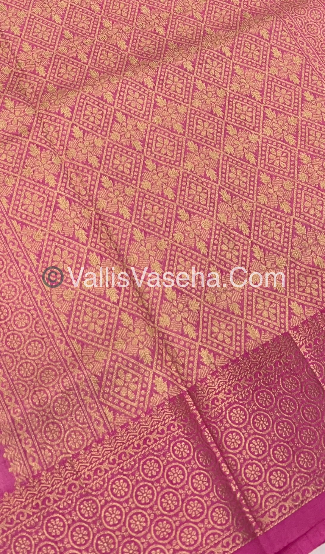 Semi Tussar Silk - Grand Pallu  - Pink Shade - VVSTS025