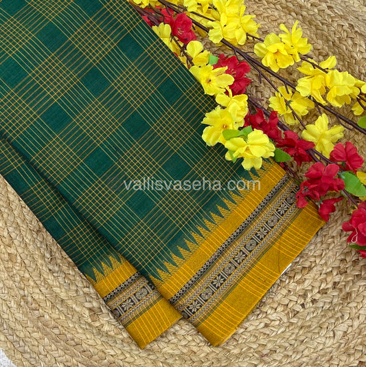 Narayanapet Mercerised Cotton Saree - All Over Checks Pattern-VVNMC001