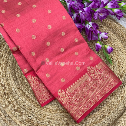 Semi Tussar Silk Saree - peach shade - VVSTS032