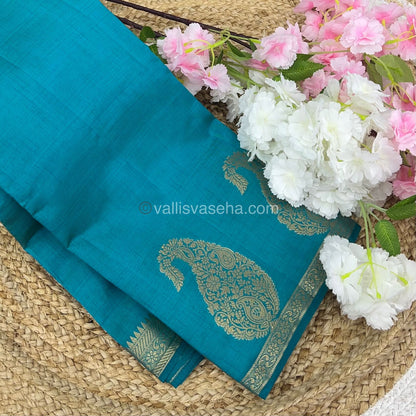 Semi Tussar Silk - Small Mango - Ramar Blue Shade - VVSTS002