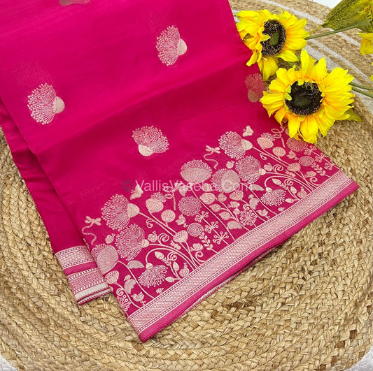 Banarasi Premium Viscose Saree - Pink Shade - VVBPV001