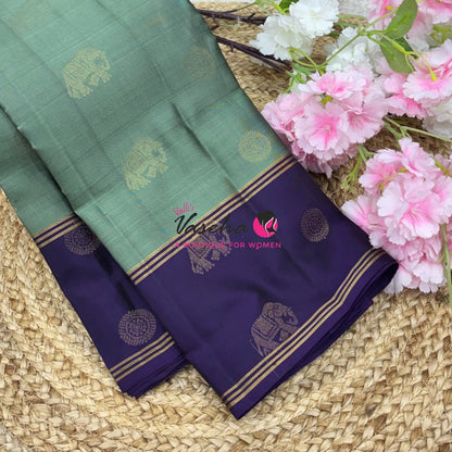 Half Mix - Pure Soft Silk Saree - Retta Petta Border - VVPSS154