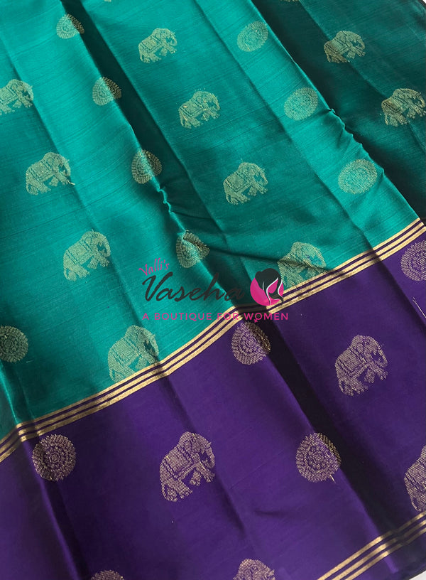 Half Mix - Pure Soft Silk Saree - Long Retta Petta Border with Butta - VVPSS084
