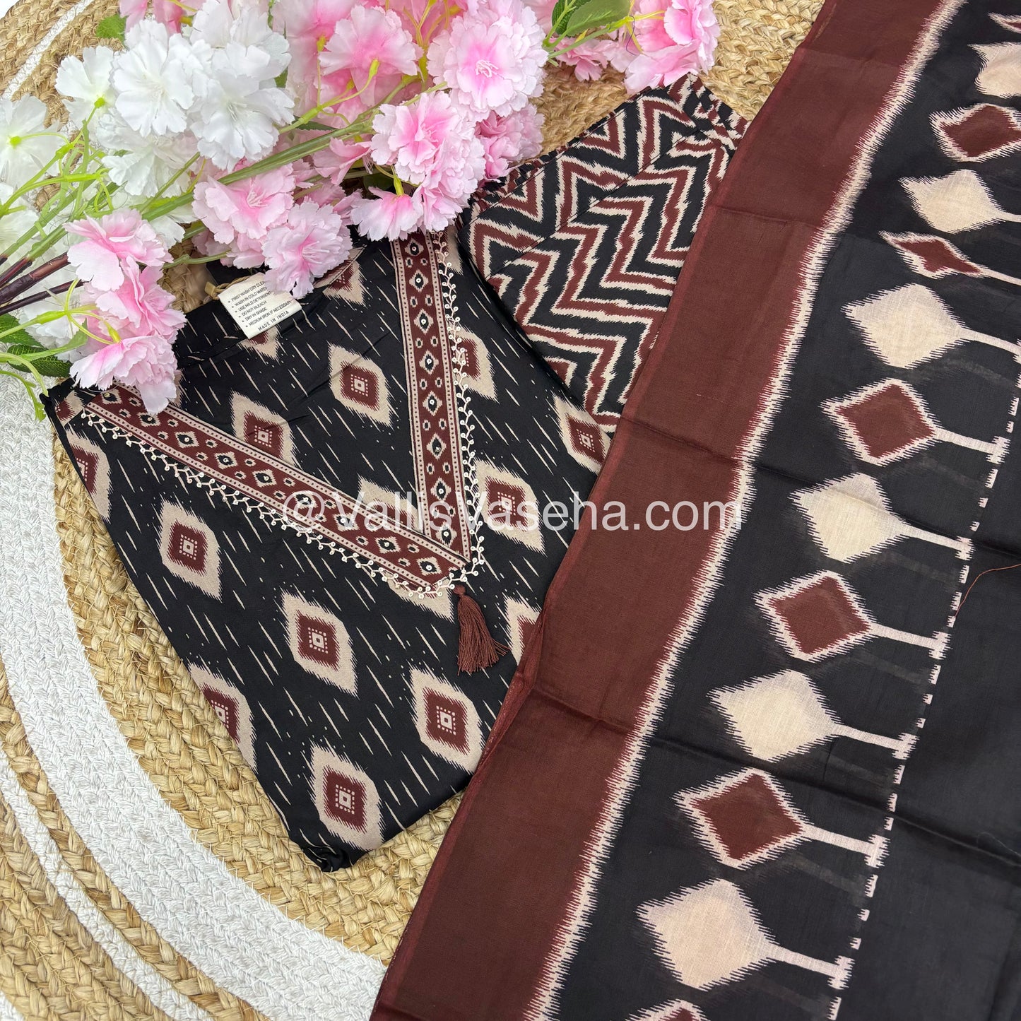 Readymade 3pc Set - Ikkat Print - VVRMS002