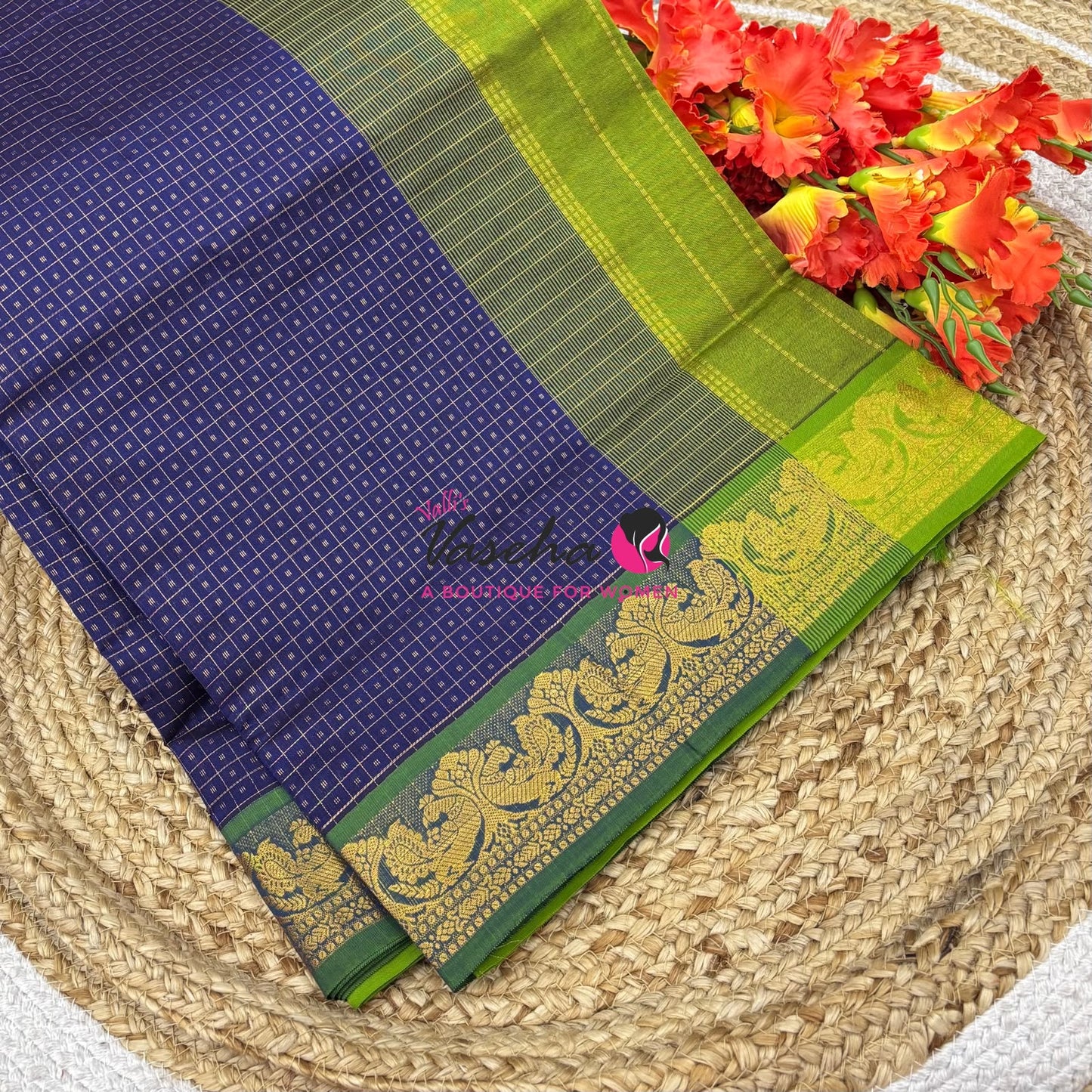 Semi Silk Cotton Saree Lakshadeepam Shade |VVSSC009