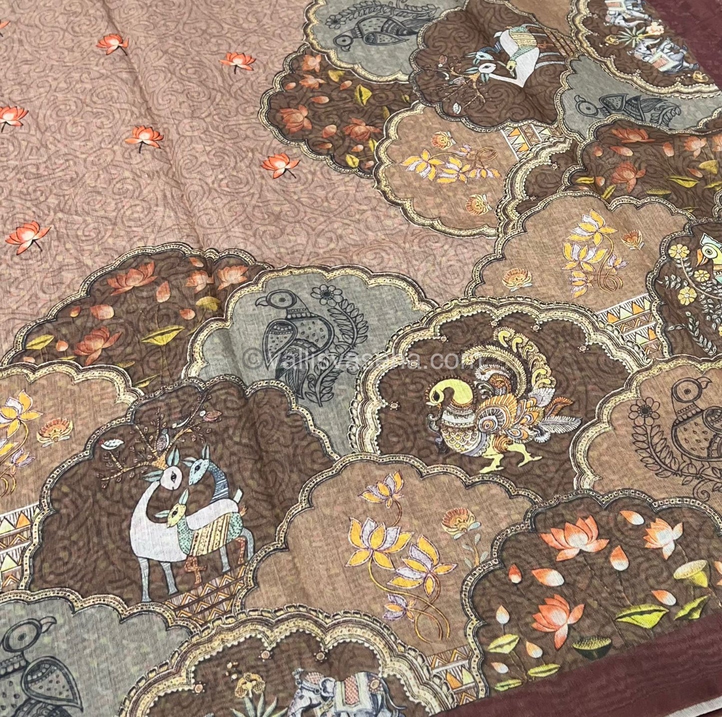 Semi Chanderi Saree - Digital Printed - VVSCD001
