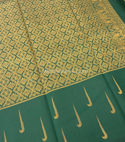 Kanchi Semi Silk - Yellow with Green  VVKSS001