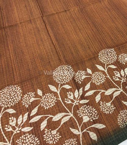 Art Tussar / Art Silk - Brown & Green  Shade - VVATS002