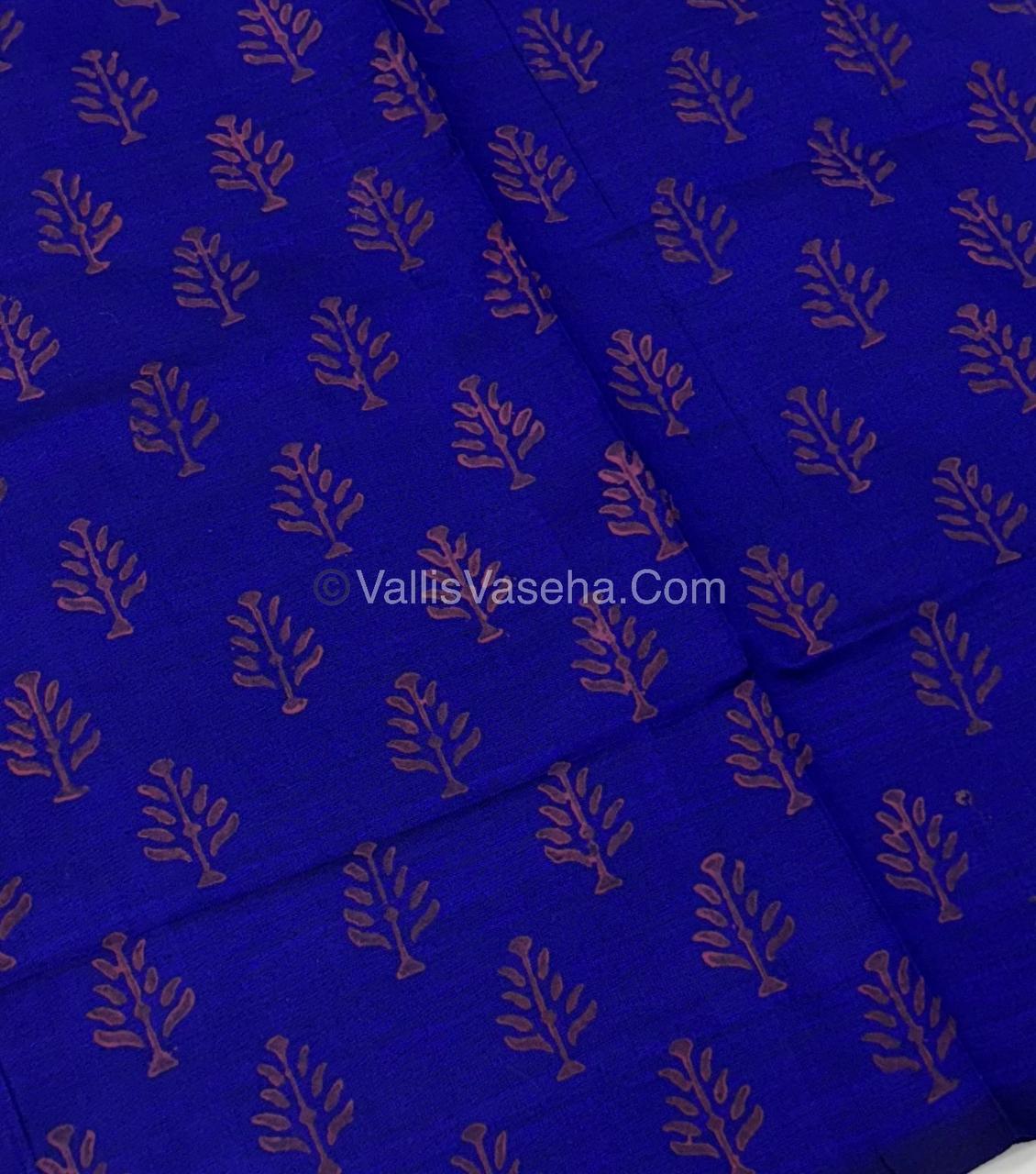 Poly Silk Mixed Cotton - Mirror Work Embroidery - Pink  with Blue - VVPCM001