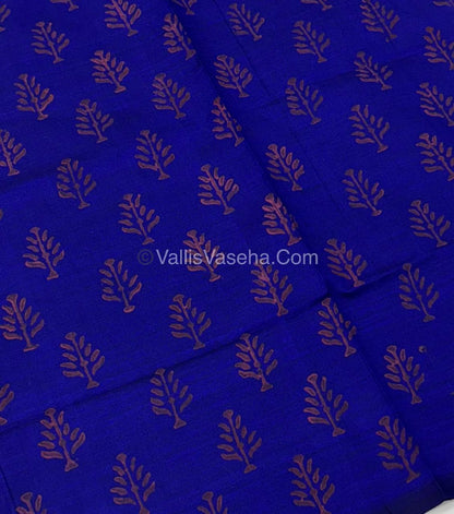 Poly Silk Mixed Cotton - Mirror Work Embroidery - Pink  with Blue - VVPCM001