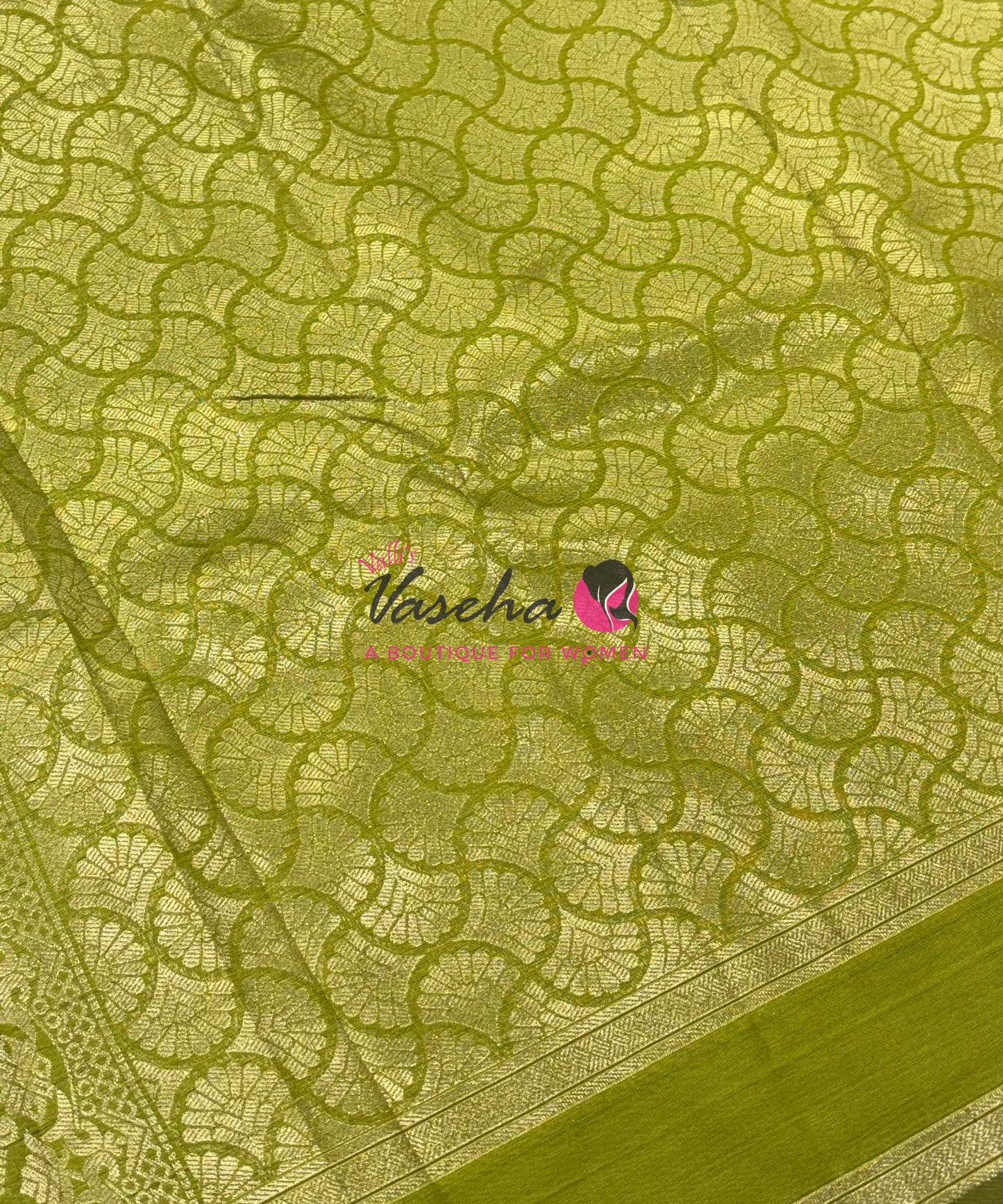 Semi Soft Silk -  Violetish Purple With Green- VVSSS035