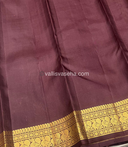 Pure Kanchipuram Silk Saree - Rust Orange & Brownish Wine Combo - VVPS018