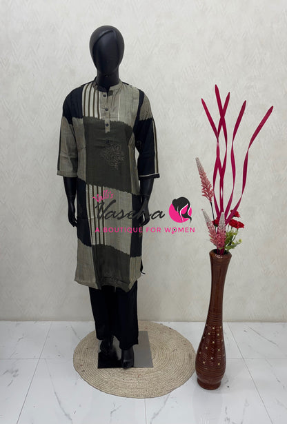 Ready Made - Top & Bottom(2pc) Co-Ord Set  - VVRMS021