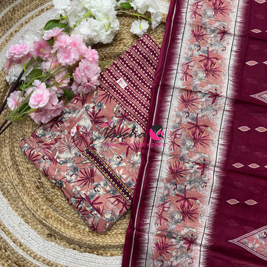 Ready Made - Anarkali - Salwar, Kameez & Duppatta(3pc)- Printed Cotton - VVAS011