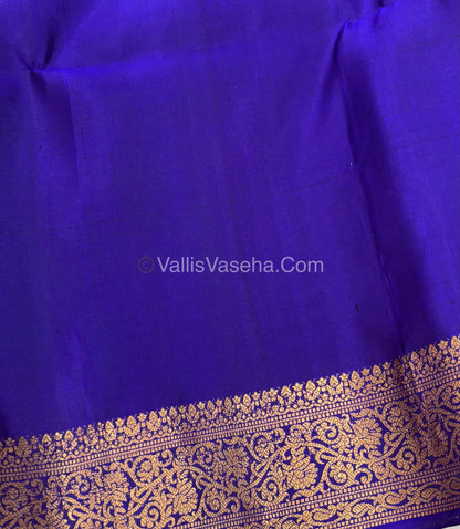 Pure Soft Silk Saree - Kanchi Border - Blue Shade - VVPSS033