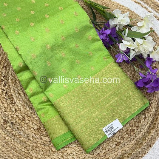 Semi Tussar Silk Saree - Pista Green Shade - VVSTS008