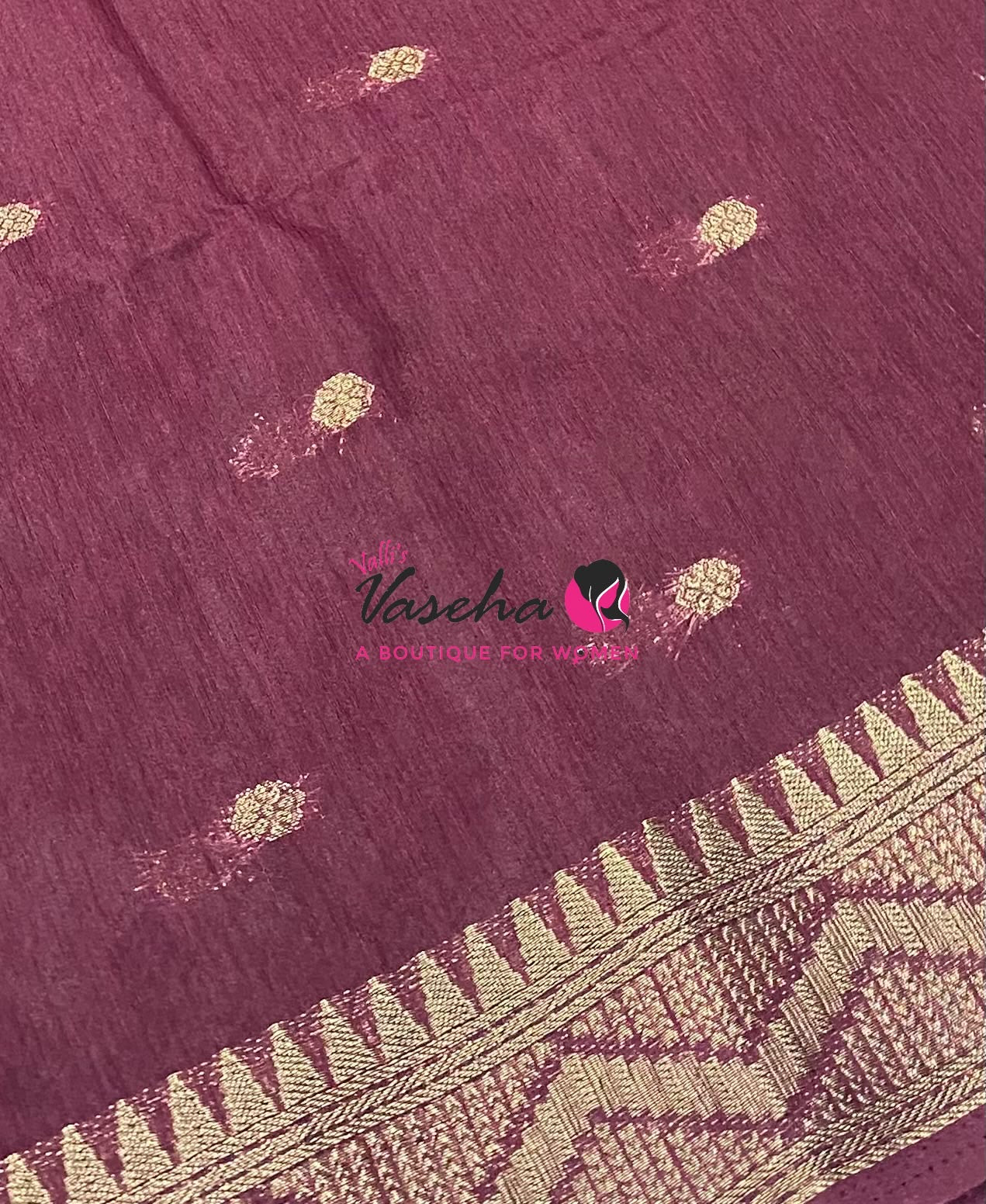 Semi Jute Silk Saree - Green With Maroon Shade- VVSJS002