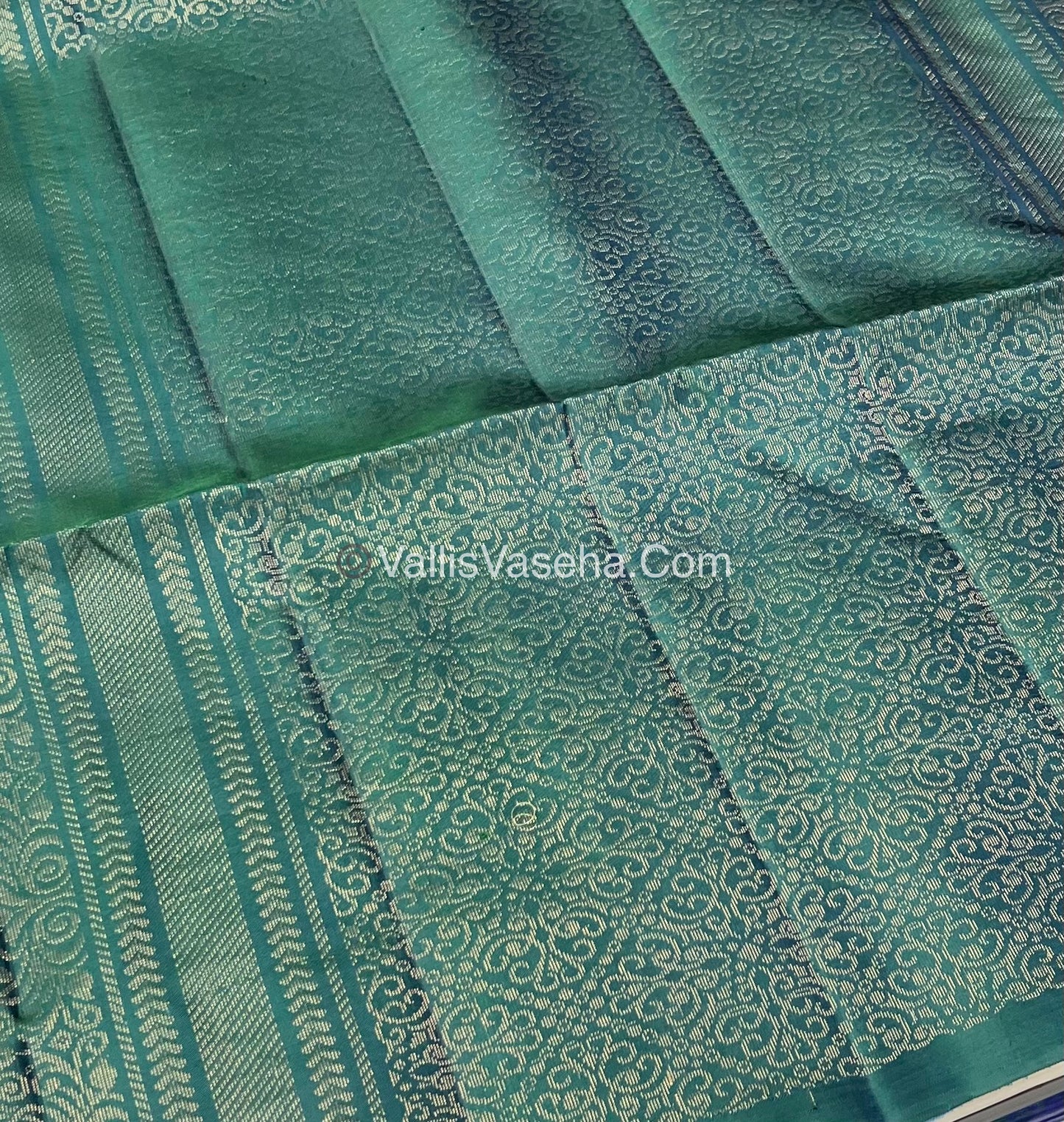 Pure Soft Silk Saree - Blue & Leaf Green - VVPSS061
