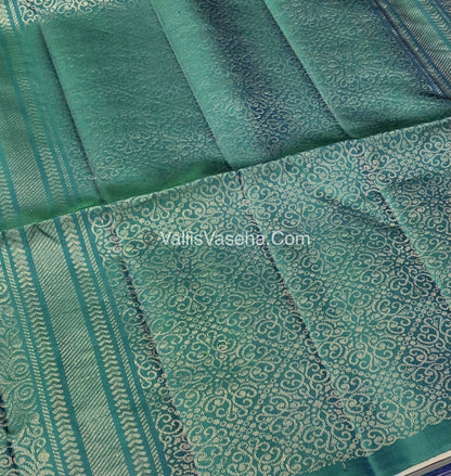 Pure Soft Silk Saree - Blue & Leaf Green - VVPSS061