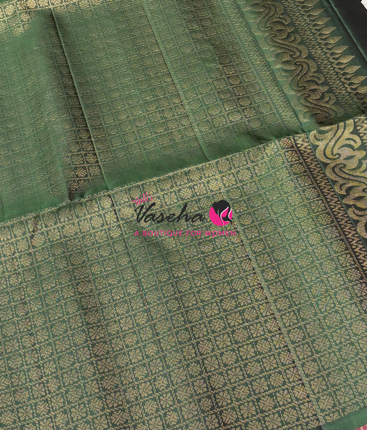 Pure Soft Silk Saree  - Green Shade - VVPSS133