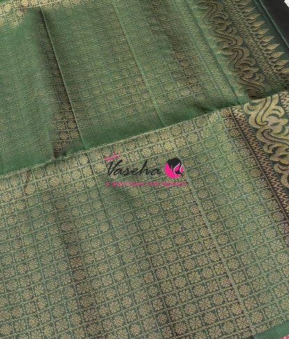 Pure Soft Silk Saree  - Green Shade - VVPSS133