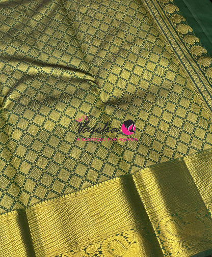 Pure Kanchipuram Silk Saree - Green  Shade  - VVPS101