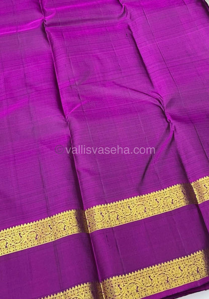 Pure Kanchipuram Silk Saree - Lovely Grey & Purplish Pink - Retta Petta Border - VVPS008