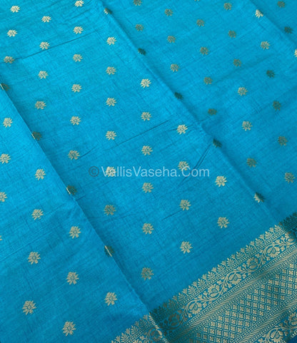 Semi Tussar Silk  - Blue Shade - VVSTS014