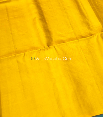 Pure Soft Silk Saree - Brownish Maroon & Yellow - VVPSS033