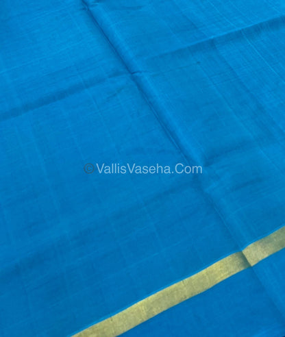 Pure Silk Cotton Sarees - Blue With Blue - VVPSC003