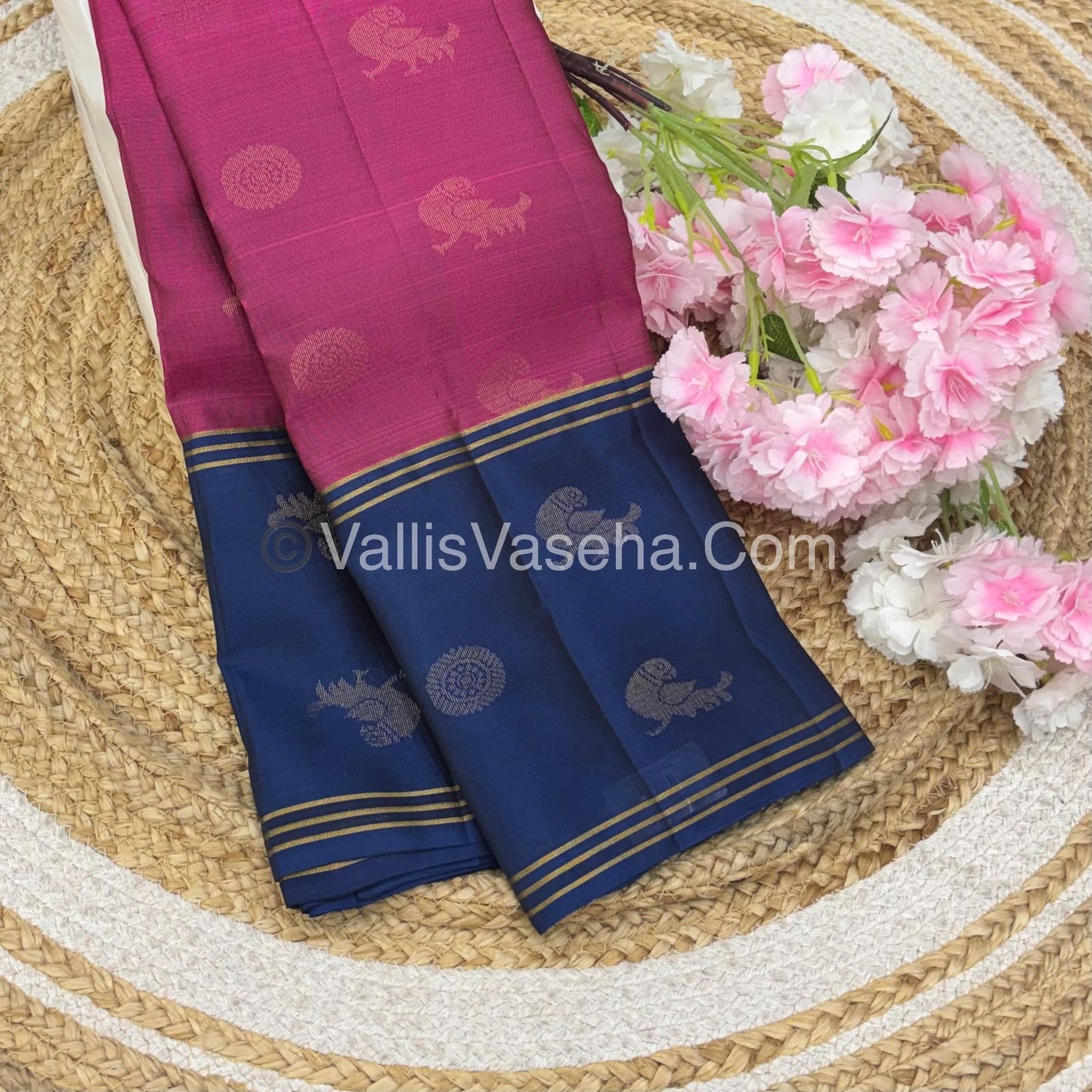 Half Mix - Pure Soft Silk Saree - Long Retta Petta Border with Butta - VVPSS075