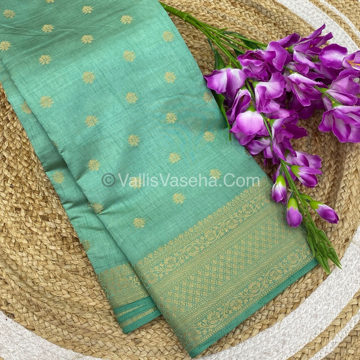 Semi Tussar Silk  - Pastal Green Shade  - VVSTS013