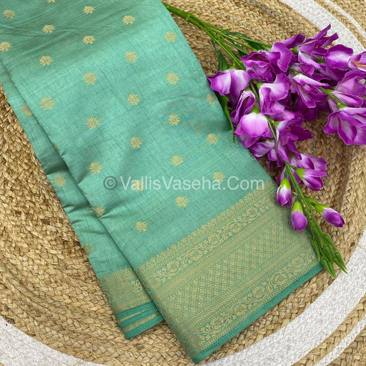 Semi Tussar Silk  - Pastal Green Shade  - VVSTS013