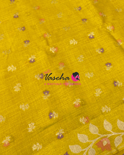 Banarasi - Heritage Meenakari Silk - Yellow Shade - VVBHS012